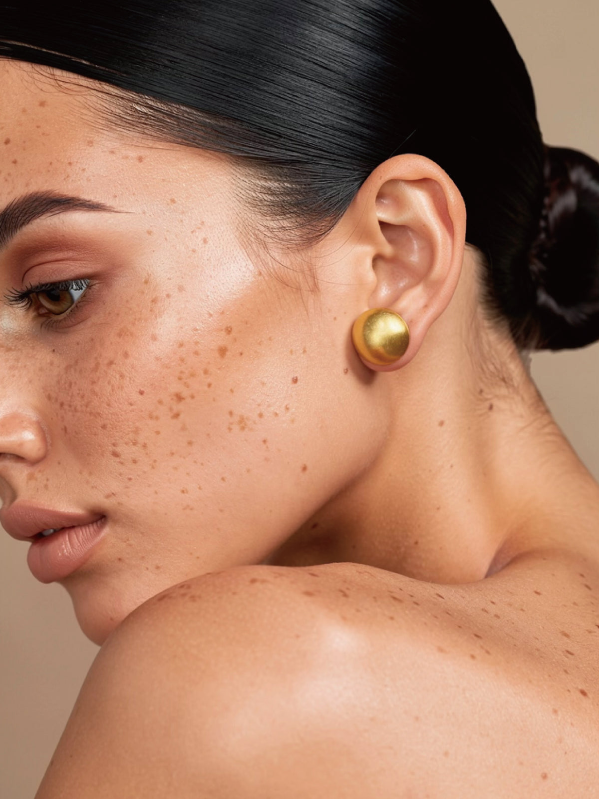 Brushed Orb Stud Earrings