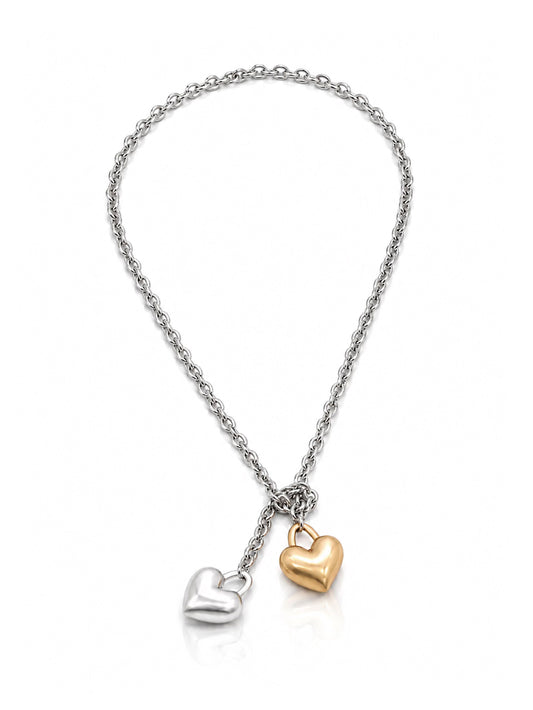 Double Heart Pendant Necklace