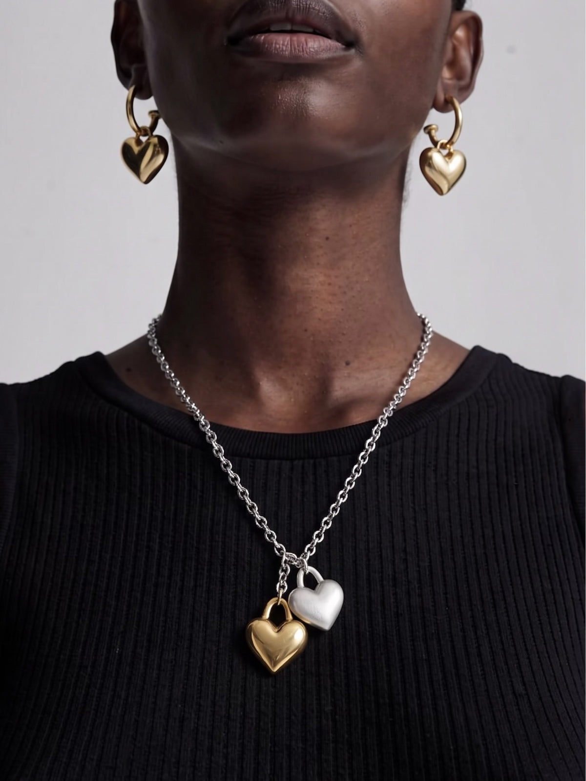 Double Heart Pendant Necklace