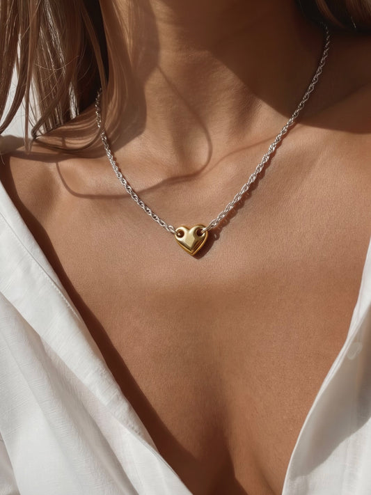 Chunky Chain Heart Necklace