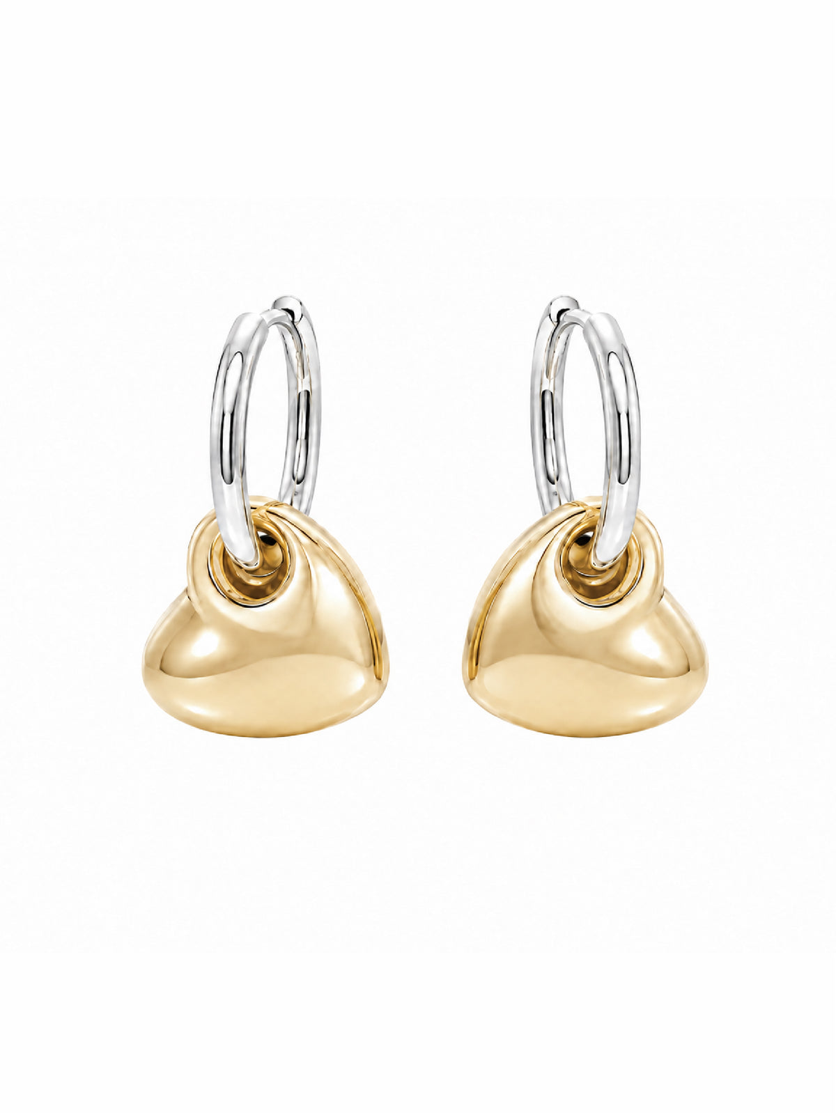 Heart Drop Hoop Earrings