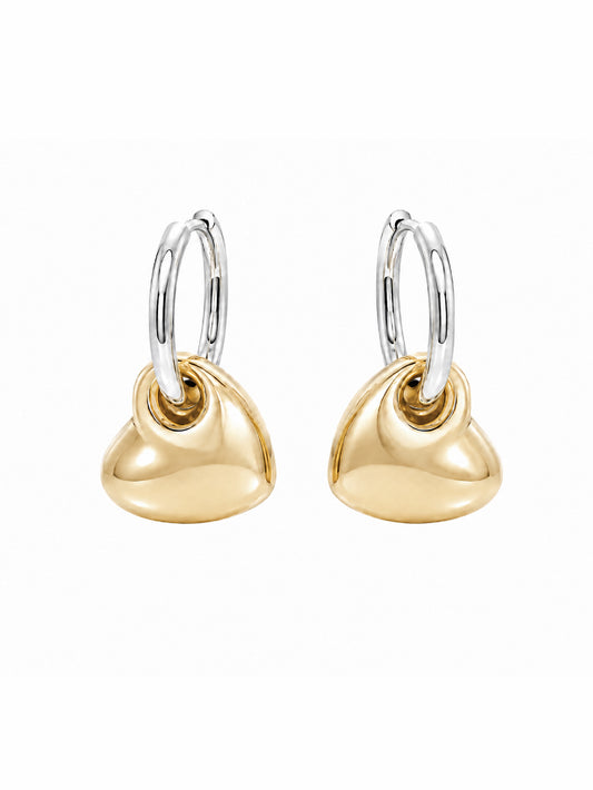 Heart Drop Hoop Earrings
