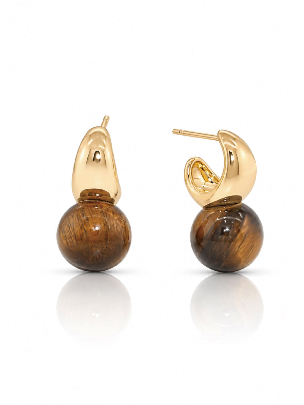Crescent Tiger's Eye Earrings