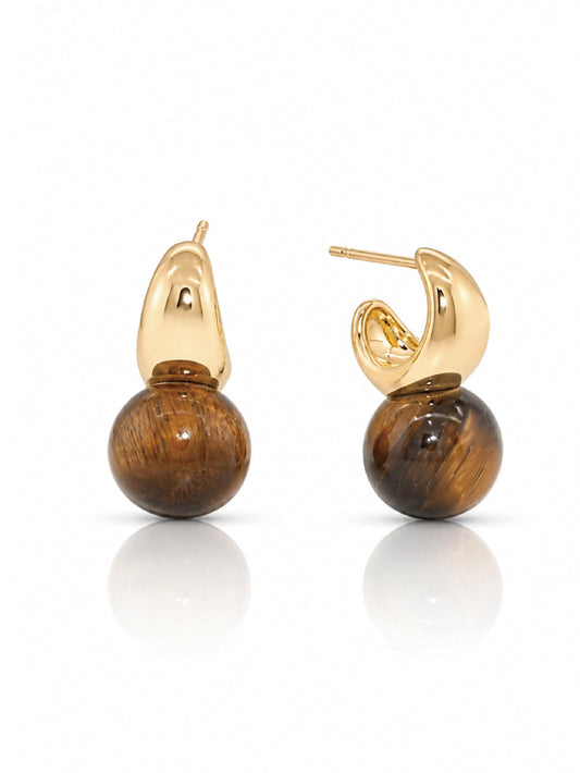 Crescent Tiger's Eye Earrings