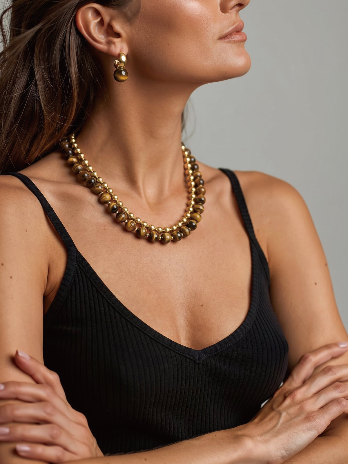 Crescent Tiger's Eye Earrings