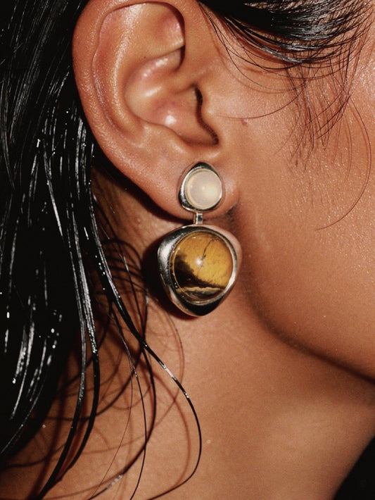 Tiger Eye Drop Earrings