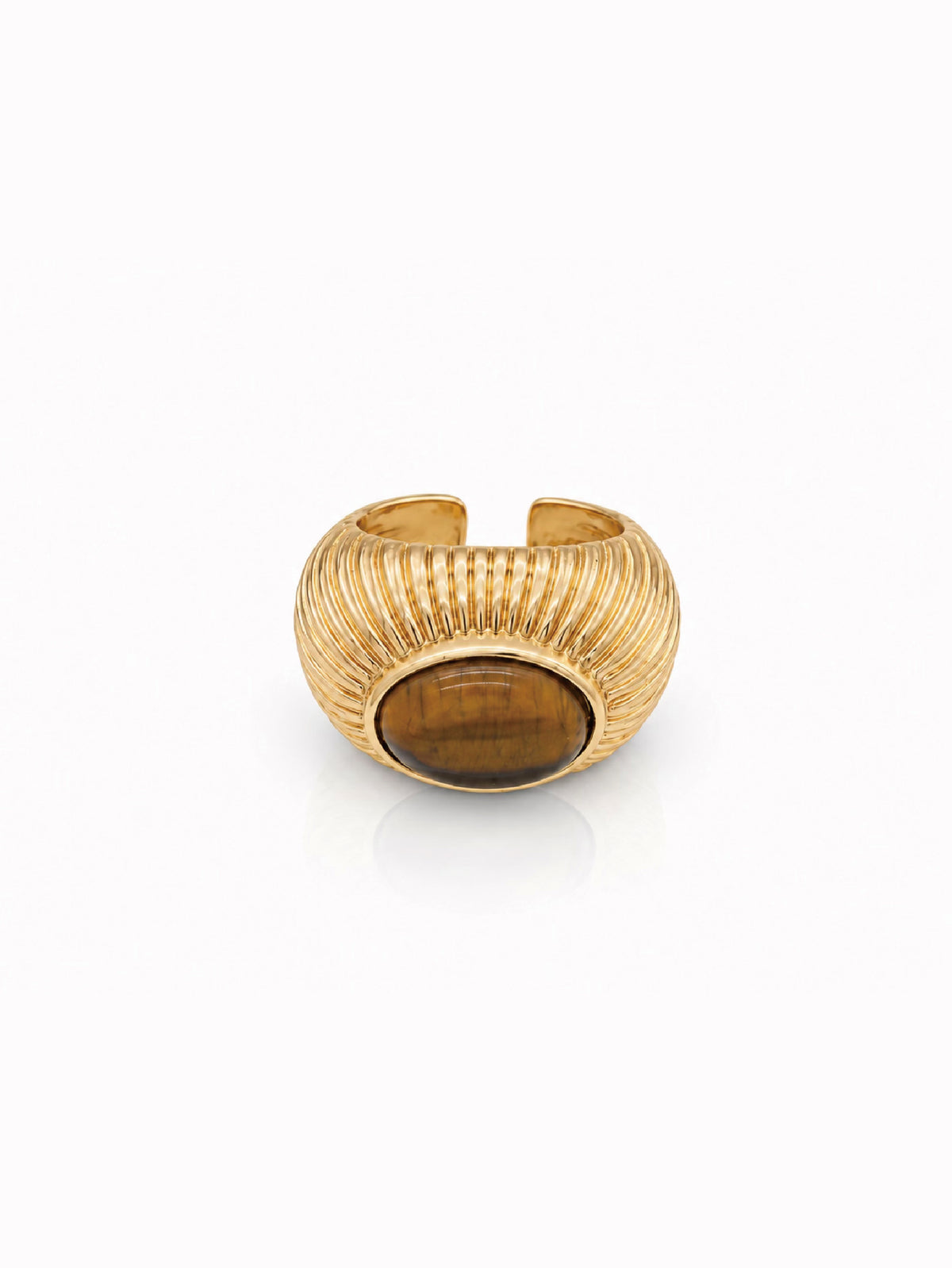 Carved Tiger's eye Open Ring