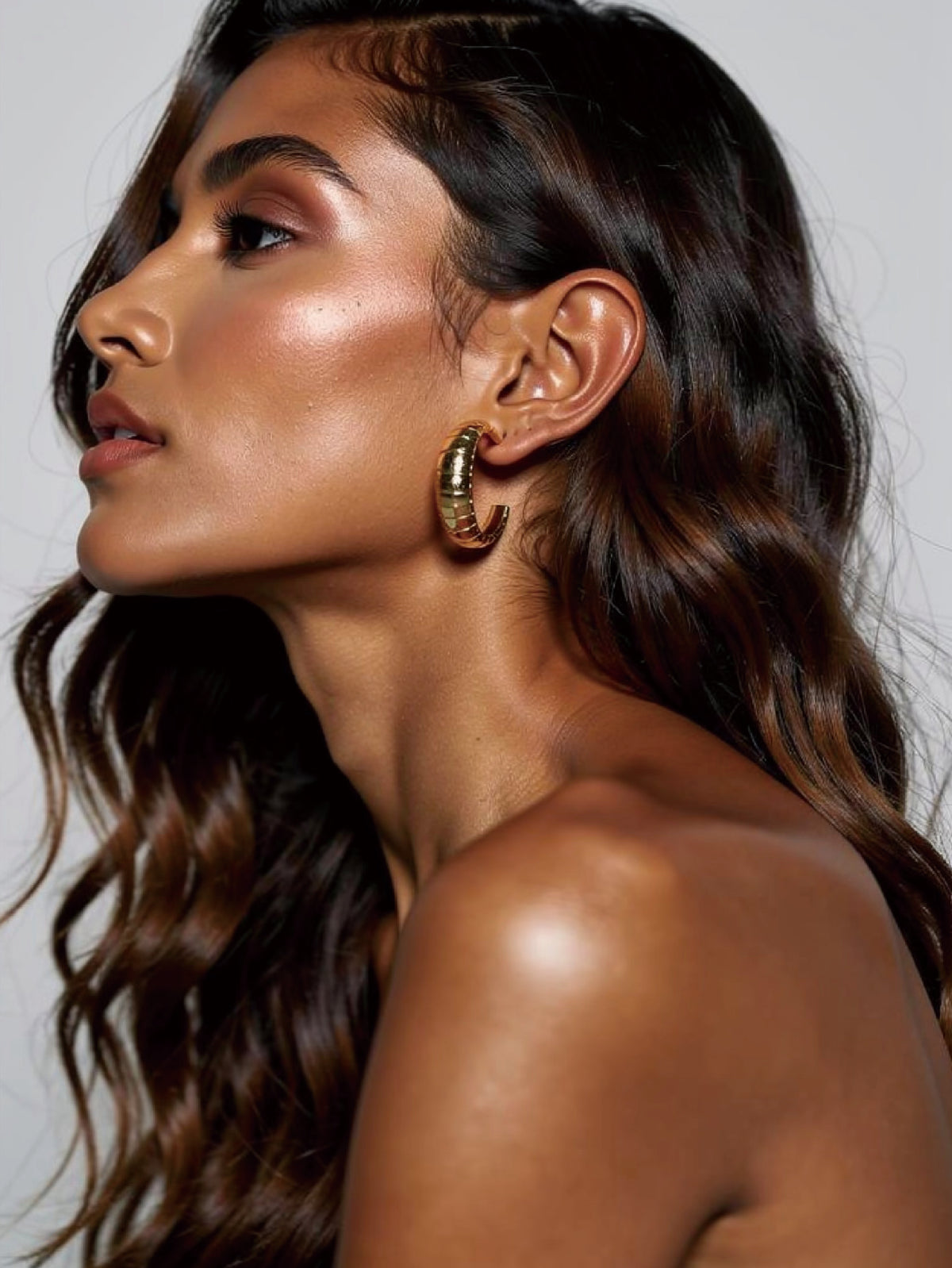 Ridge Hoop Earrings