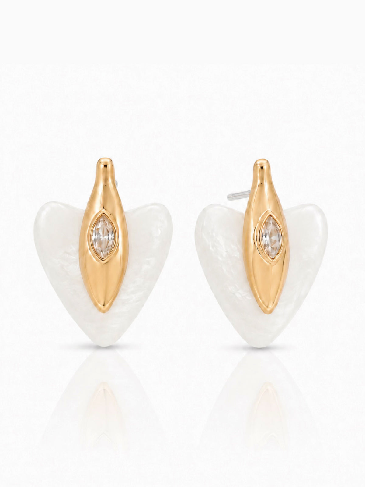 Trio Triangle Stone Stud Earrings
