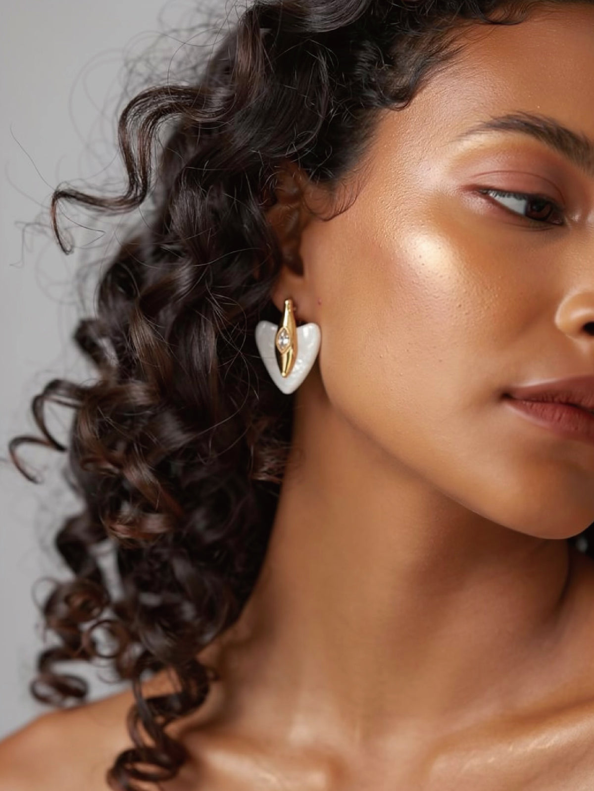 Trio Triangle Stone Stud Earrings