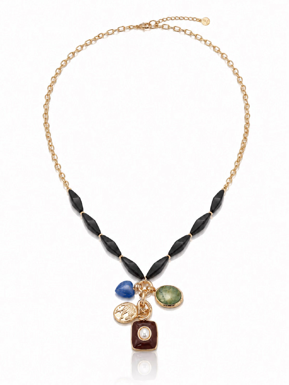 Fusion Gem Charm Beaded Necklace