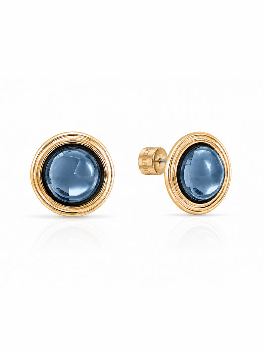 Round Blue Tone Stud Earrings