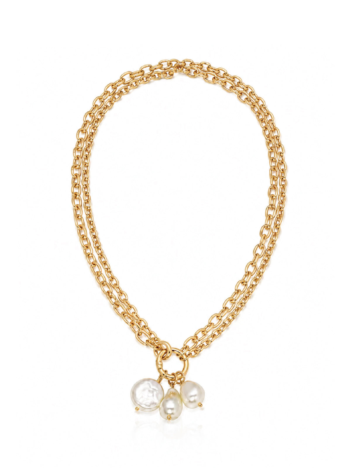 AB Chain Pearl Cluster Necklace