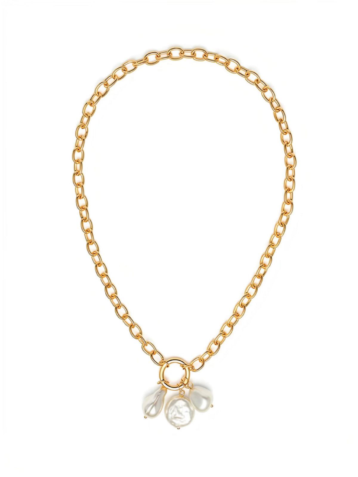 AB Chain Pearl Cluster Necklace