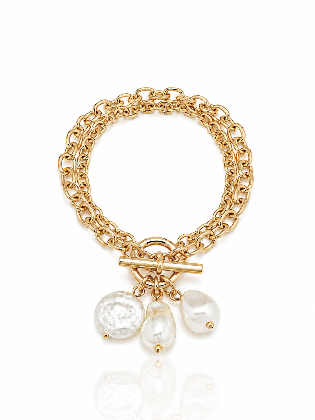 Triple Pearl Cluster Bracelet