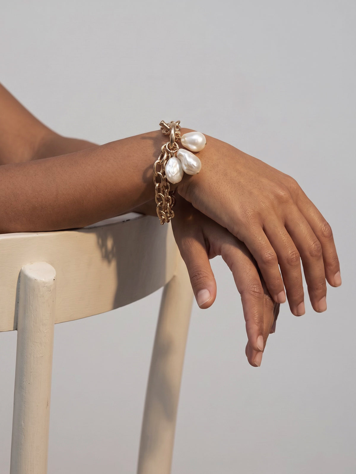Triple Pearl Cluster Bracelet