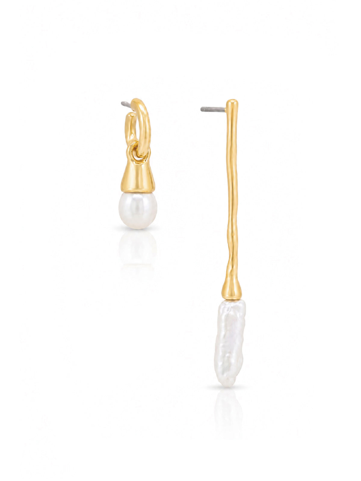 Asymmetric Baroque Pearl Earrings