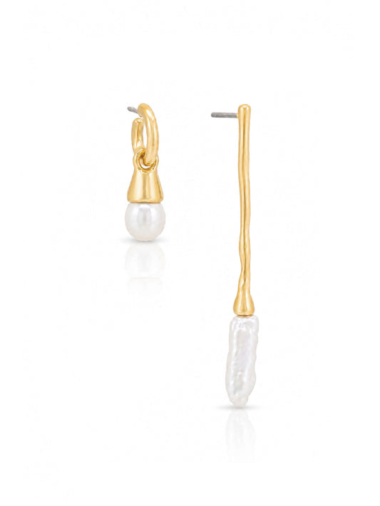 Asymmetric Baroque Pearl Earrings