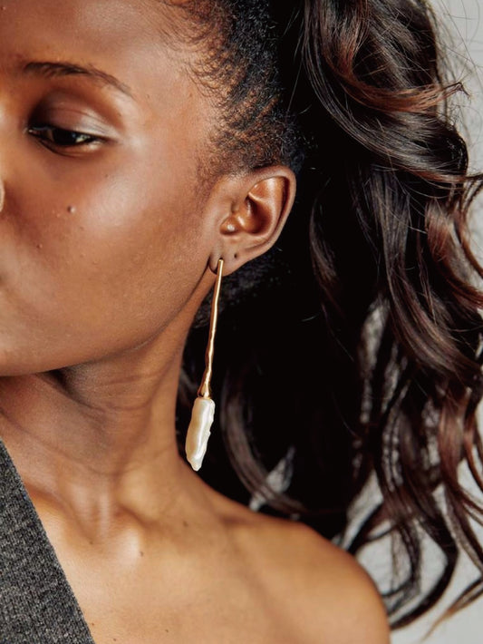 Asymmetric Baroque Pearl Earrings