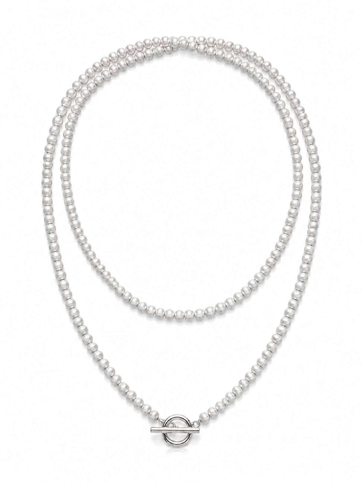 Long Brushed Orb Necklace