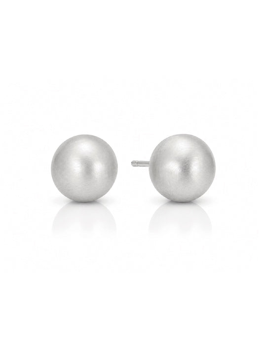 Brushed Orb Stud Earrings