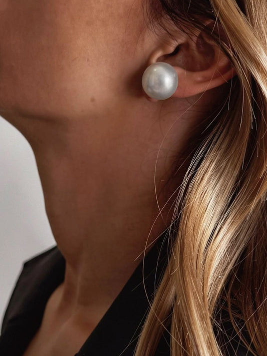 Brushed Orb Stud Earrings