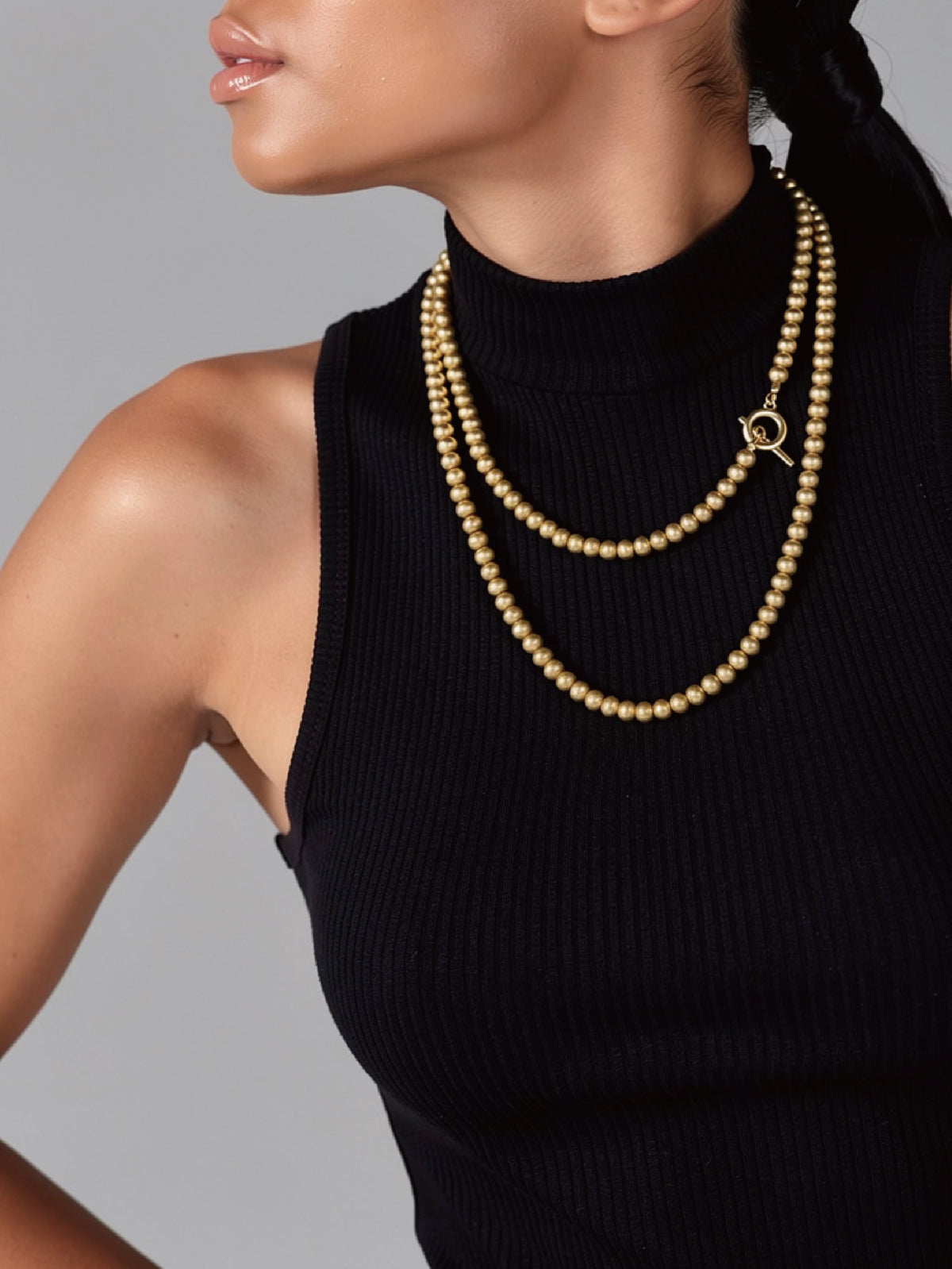 Long Brushed Orb Necklace