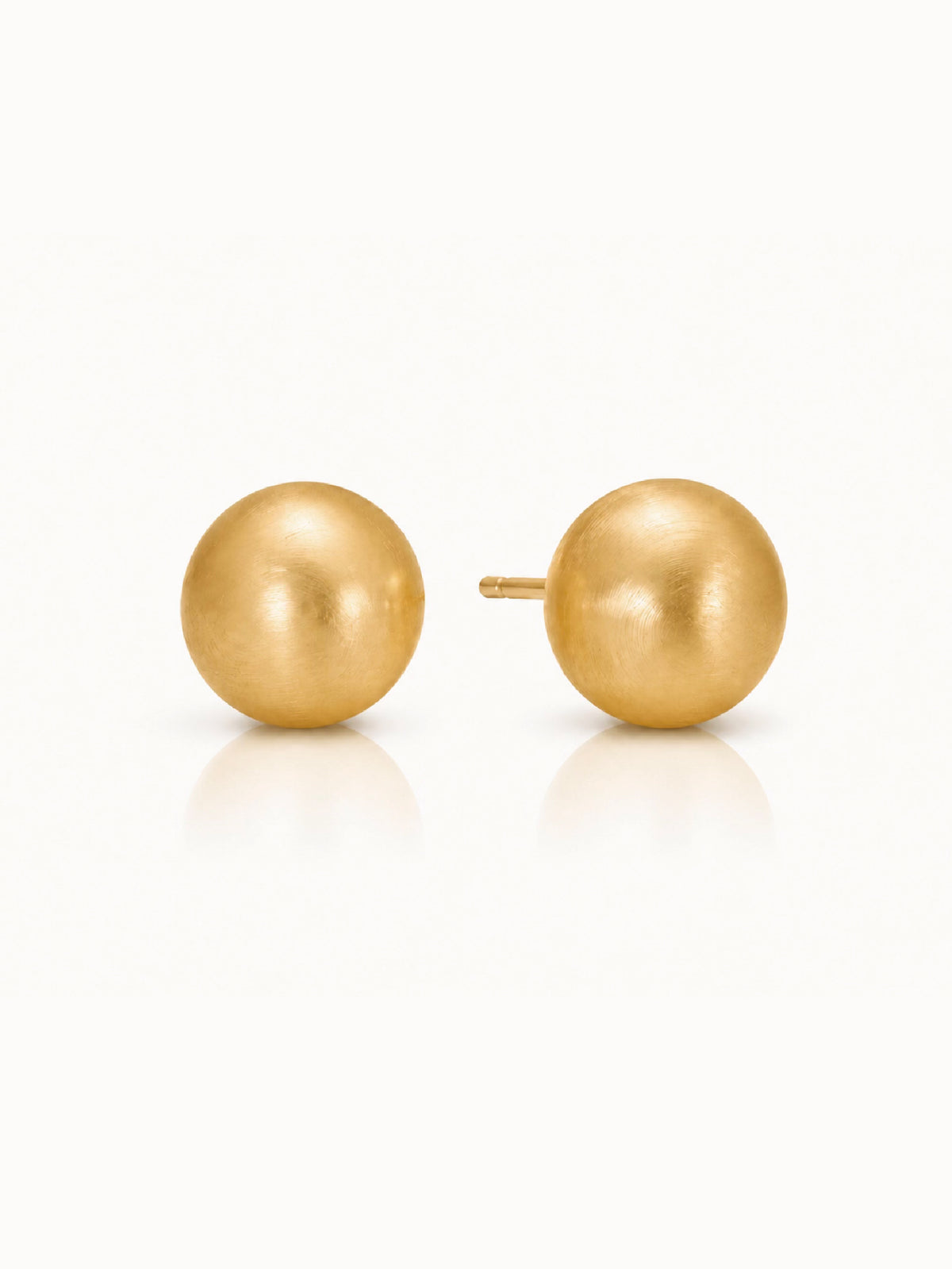 Brushed Orb Stud Earrings