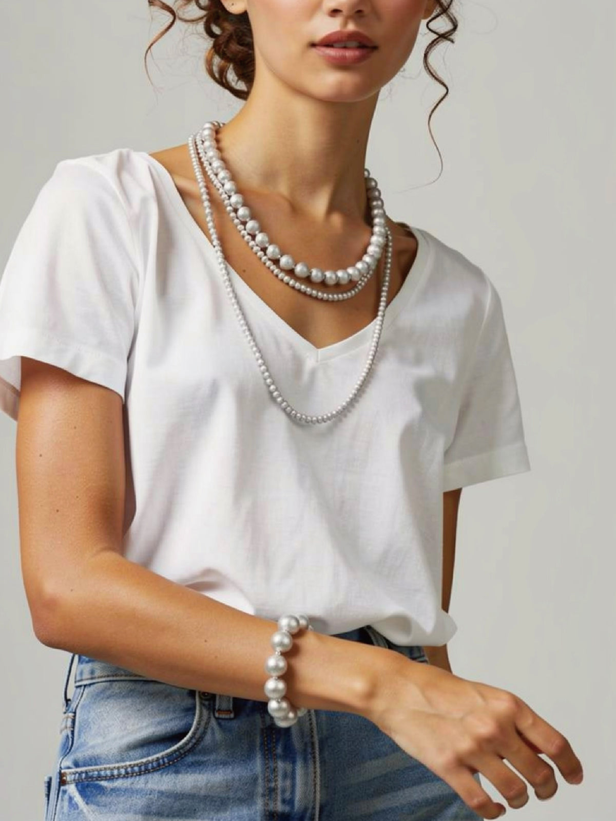 Long Brushed Orb Necklace